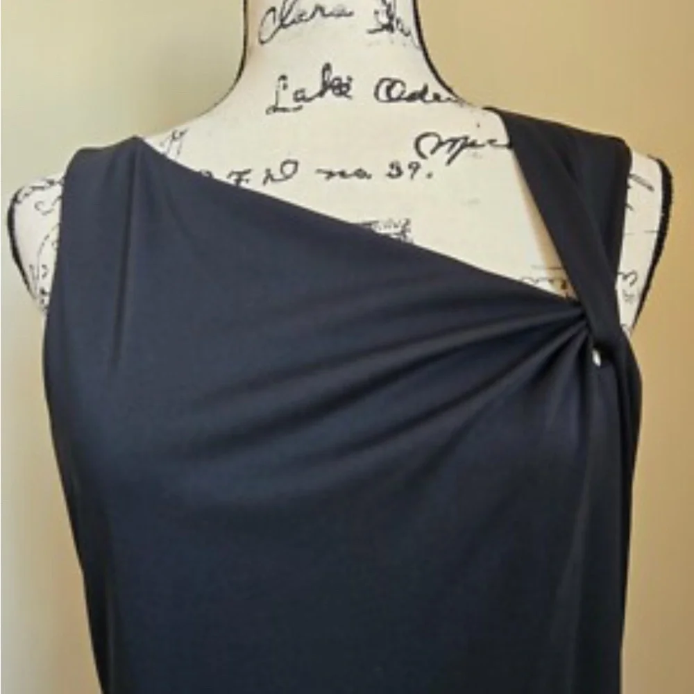 David Meister Midnight Asymmetrical Dress - Picture 3 of 9